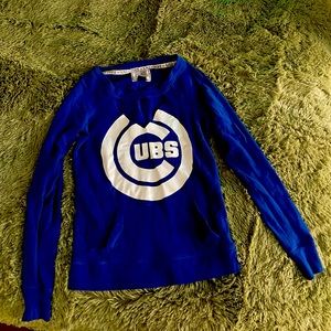 Victoria secret pink Chicago cubs hoodie with cutout extra small